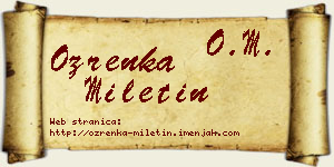 Ozrenka Miletin vizit kartica